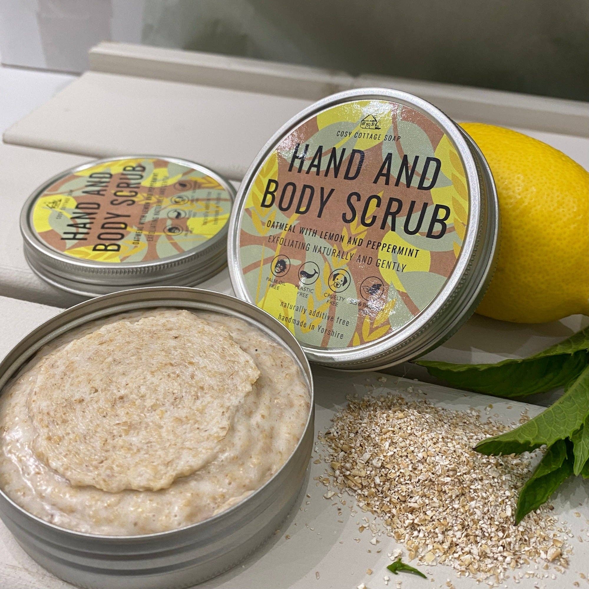 Oatmeal Hand/Body Scrub with Peppermint & Lemon Essential