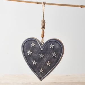 Mango Wood Heart with Enamel Glaze