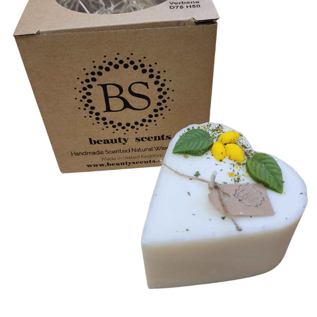 Small Heart Candles with Lemon, Box of 6