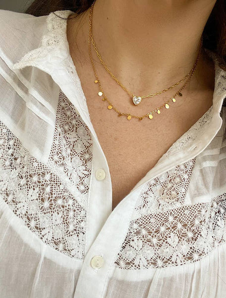 Olivia Waterproof Short Necklace - Gold/Stainless Steel
