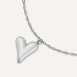 White gold plated heart bracelet