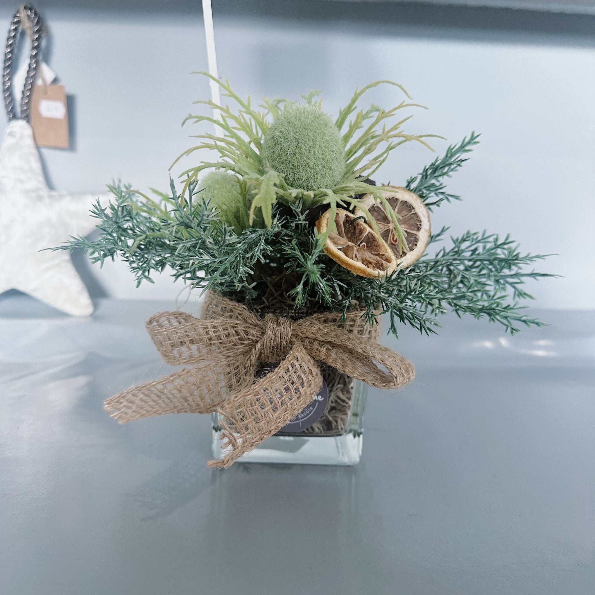 Festive Artificial Arrangement (Lime and Natural)