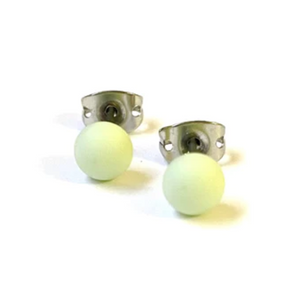 Frosted Pistachio Glass Studs