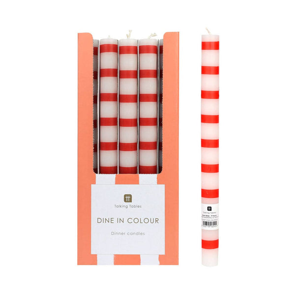 Red & White Dinner Candles | 25 Candles | POS Unit | Xmas |