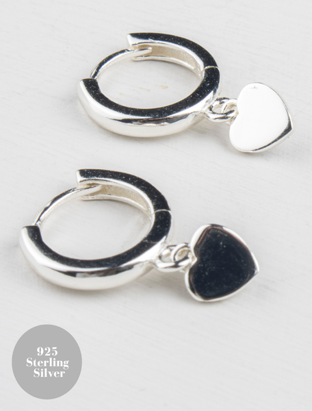 Claude Tiny Heart Huggies Earring - Sterling Silver 925