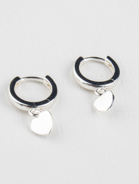 Claude Tiny Heart Huggies Earring - Sterling Silver 925