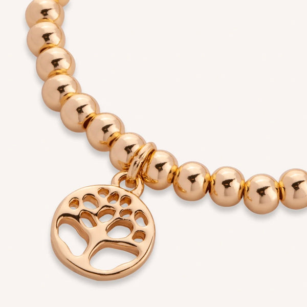 Emily Tree of Life Beaded Bracelet In Gold-Tone