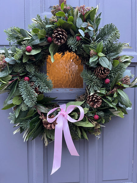 Pink berry wreaths large