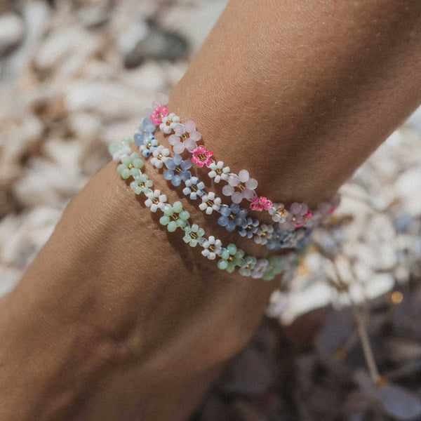 Mohala Flower Beaded Anklet, Colourful Daisy Ankle Bracelet