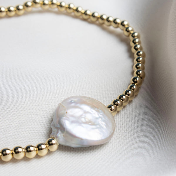 Ocean Bracelet - Gold Plated & Baroque Pearl