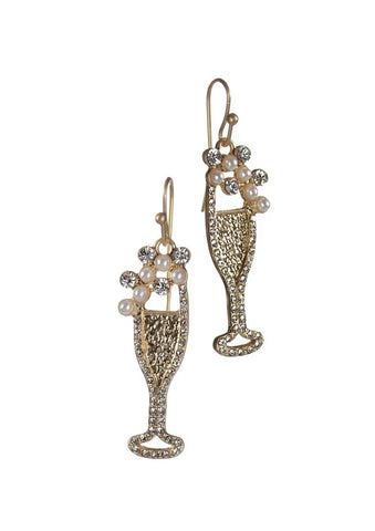 Champagne design earrings