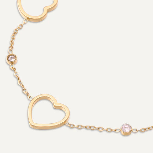 Heart 18 carat gold plated bracelet