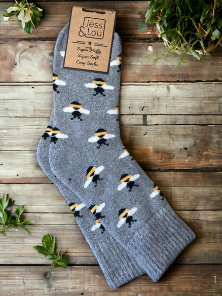 Bees Super Cosy Cuff Socks