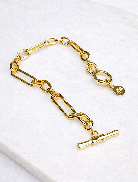 Hettie Paperlink bracelet-Gold Plated.