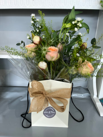 Luxury seasonal peach  flower bag