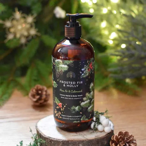 English soap company frosted fir and holly body wash