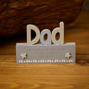 "Thank You Dad" Wooden Cut-Out Block