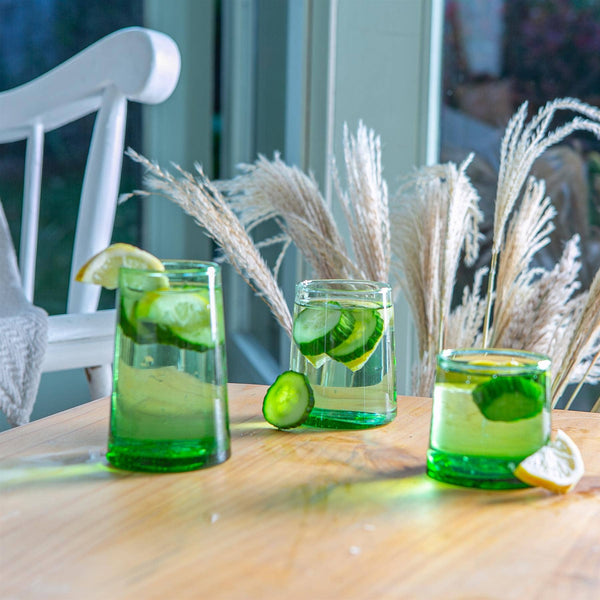 Nicola Spring Merzouga Recycled Tumbler Glass 260ml Green