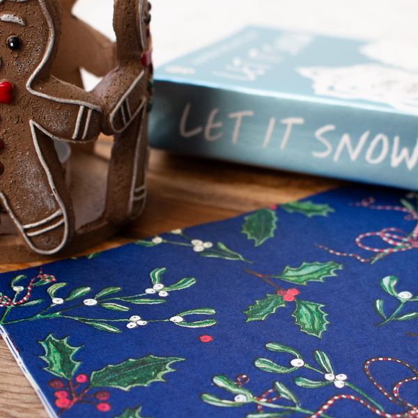 Mistletoe And Holly Festive Paper Napkins