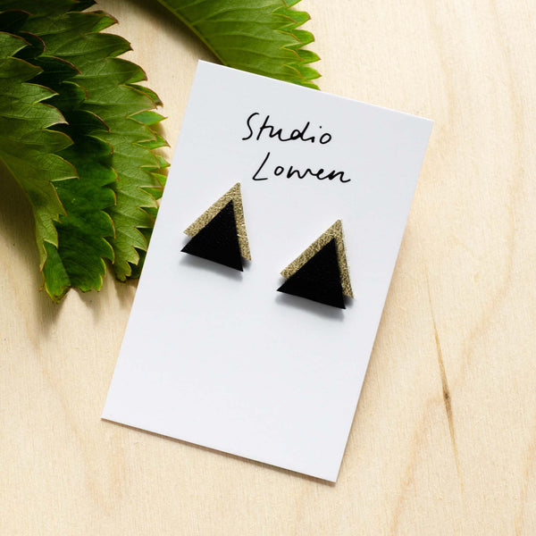 Triangle Leather Earrings