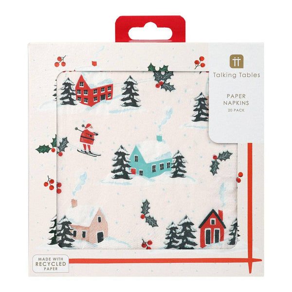 Santa Christmas Paper Napkins - 20 Pack