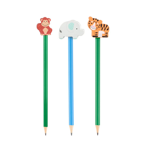 Wooden animal pencil set
