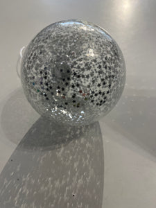 Silver star glass bauble