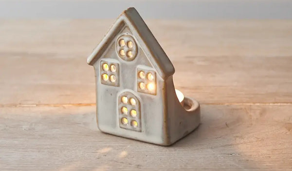 Ceramic house t light holder