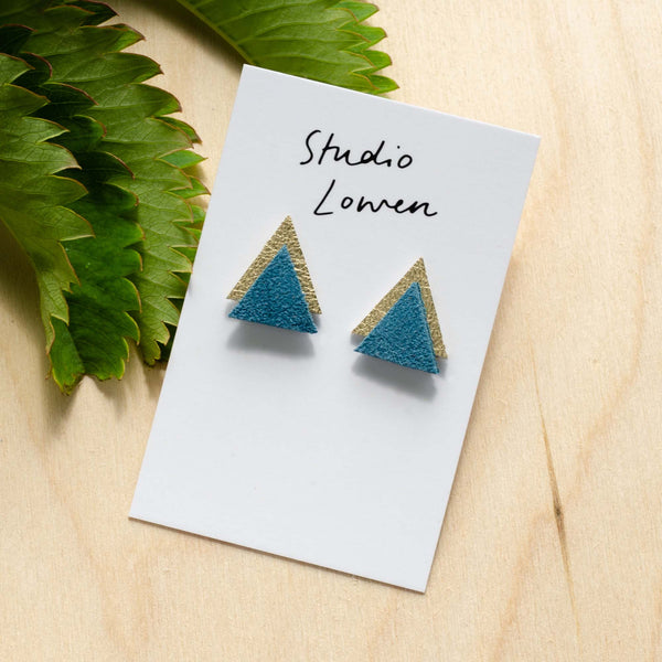 Triangle Leather Earrings