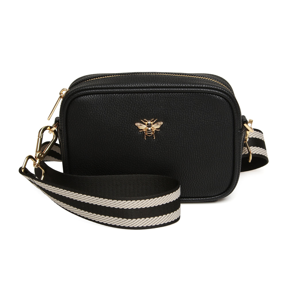 Alice wheeler Mini Crossbody with webbing strap - Black