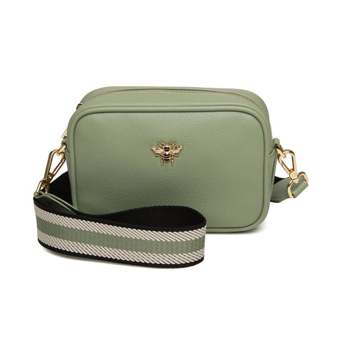 Alice wheeler Mini Crossbody with webbing strap - Sage