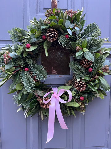 Pink berry wreaths large