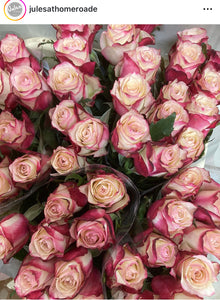 Bunch of 15 florists pink roses