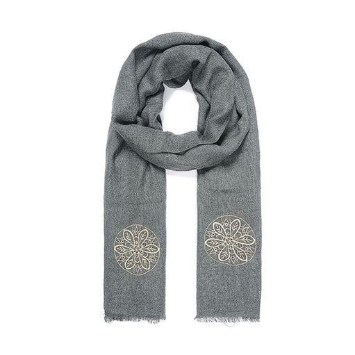 Grey floral scarf