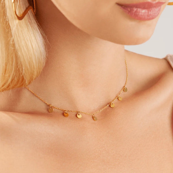 Keira Discs Short Necklace In Gold-Tone