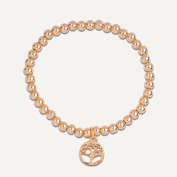 Emily Tree of Life Beaded Bracelet In Gold-Tone