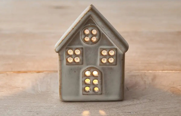 Ceramic house t light holder