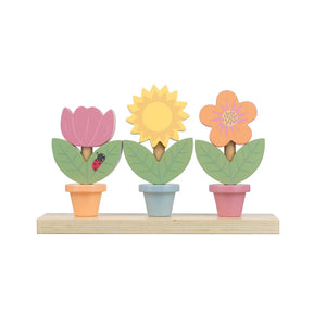 Wooden stacking flower pots