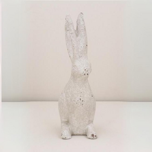 White Wash Stone Effect Hare Ornament