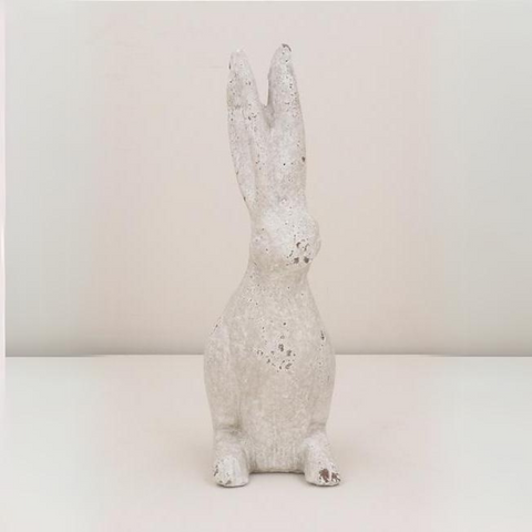 White Wash Stone Effect Hare Ornament