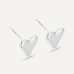 White gold plated stainless heart earrings