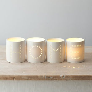 “Home” Tealight Holders (Set of Four)