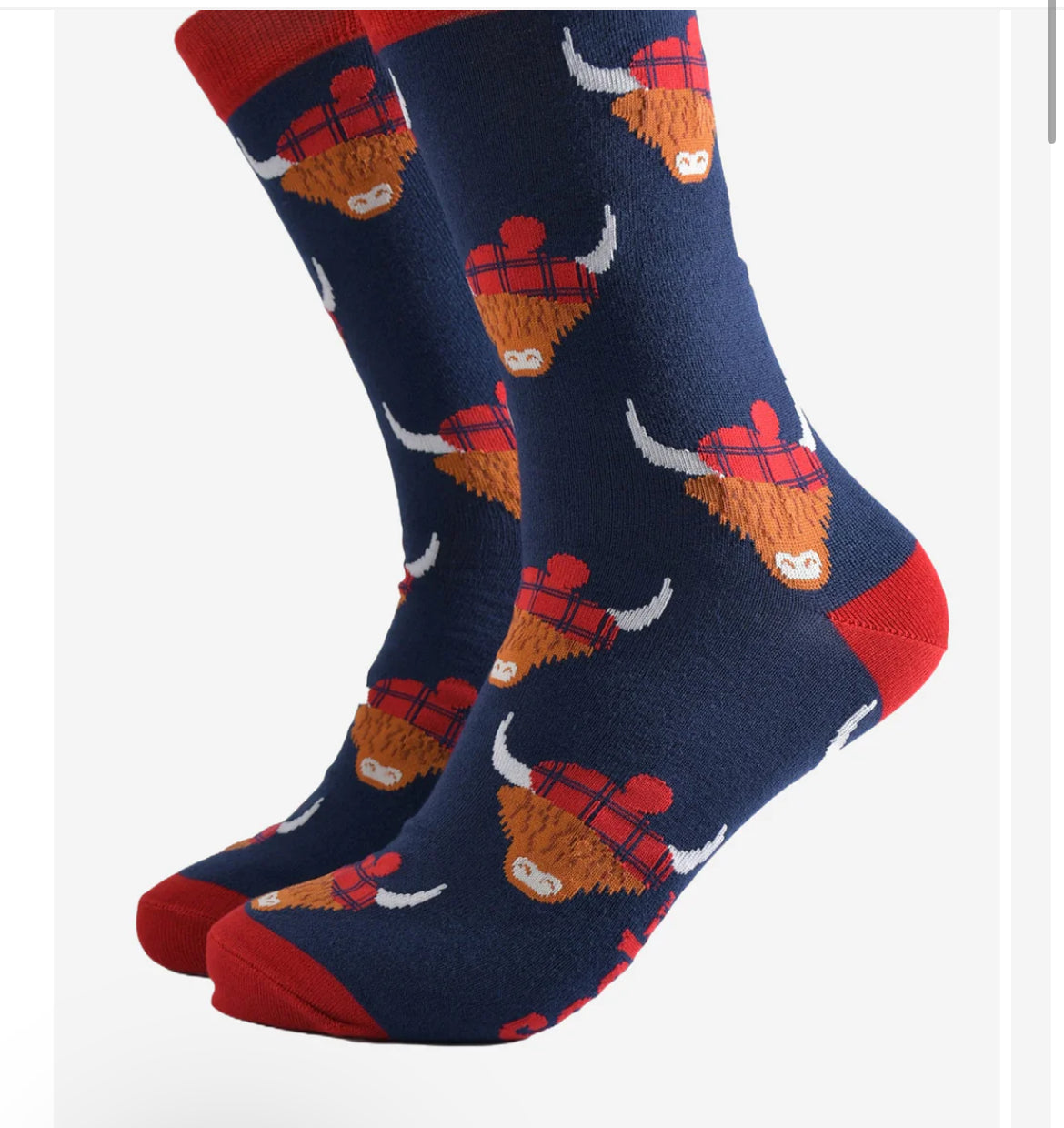 Men’s bamboo socks Christmas highland cow