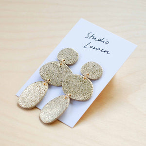 Kensa Gold Leather Earrings