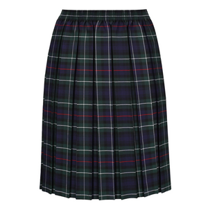 East Hunsbury Junior Girls Box Pleat Skirt - Green Tartan