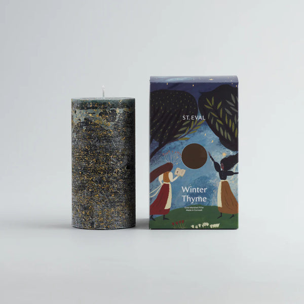 St Eval winter thyme pillar candle