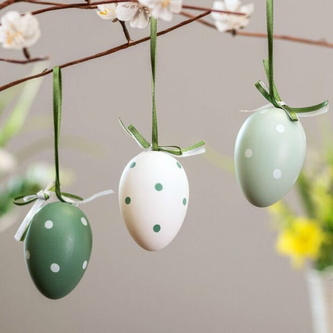 Green Easter Egg Ornaments (Set of Six)
