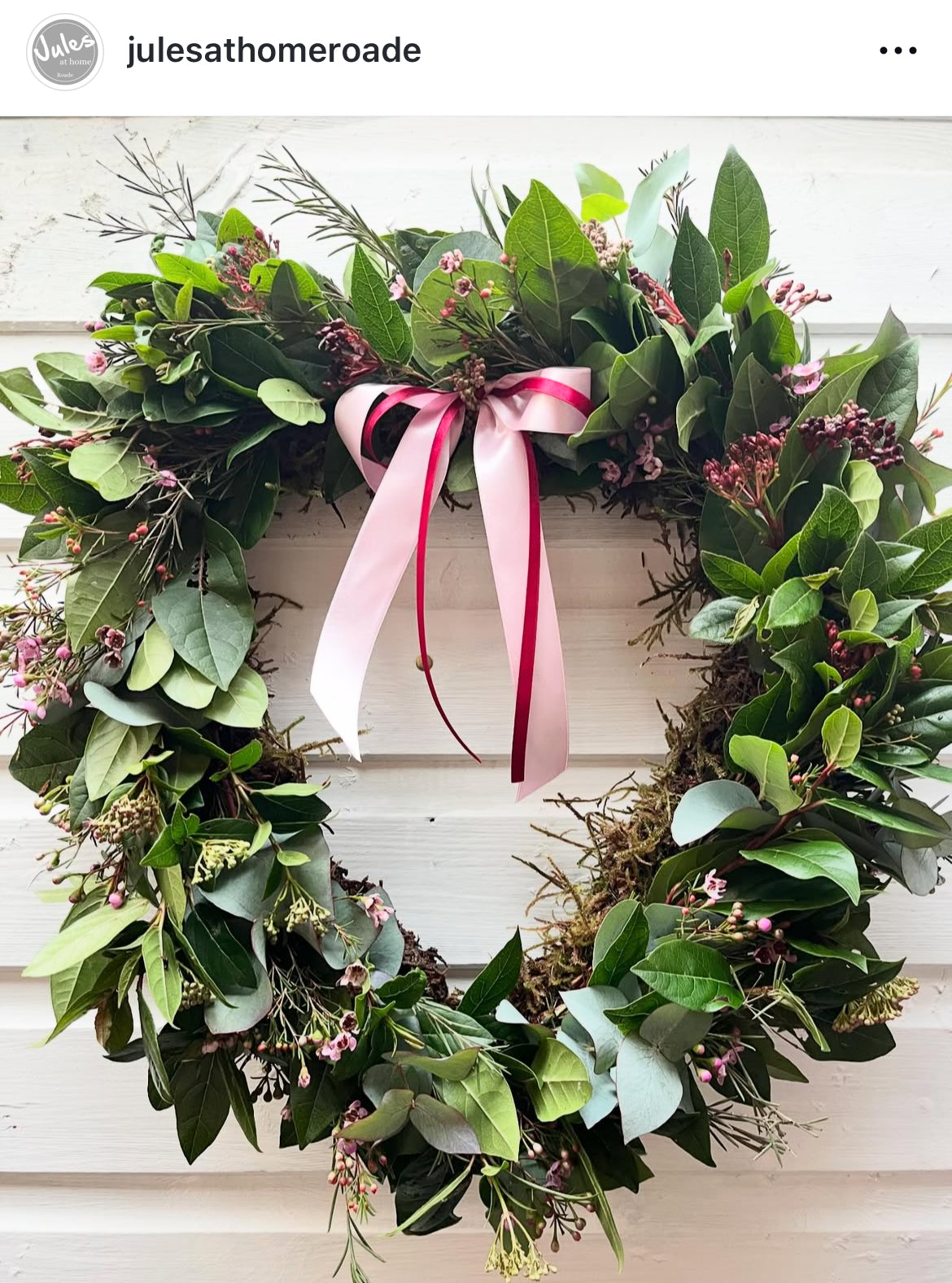 Heart shaped fresh handmade wreath