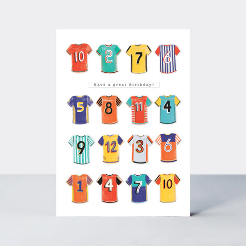 "Have a Great Birthday!" Football Shirts Birthday Card