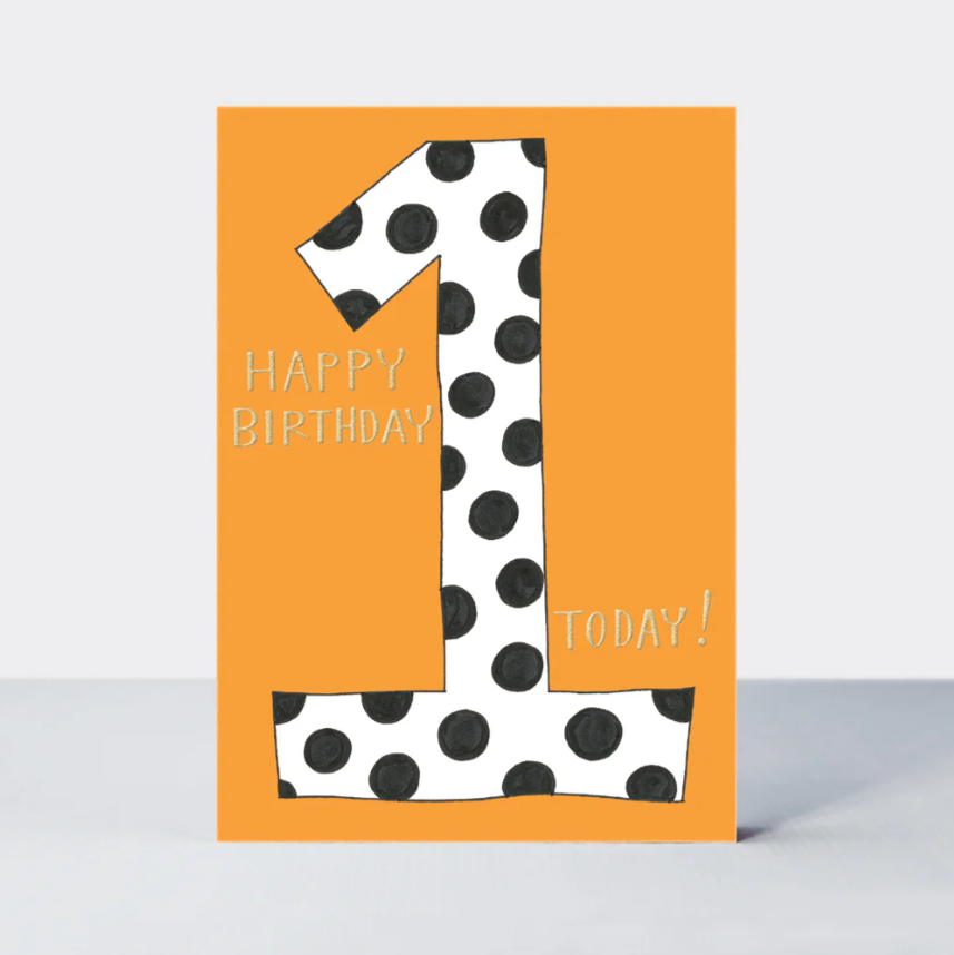 "1st Birthday" Spotty Birthday Card